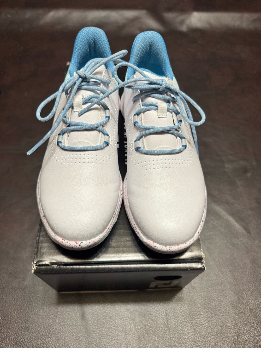 FootJoy White Golf Sneakers with Light Blue Accents